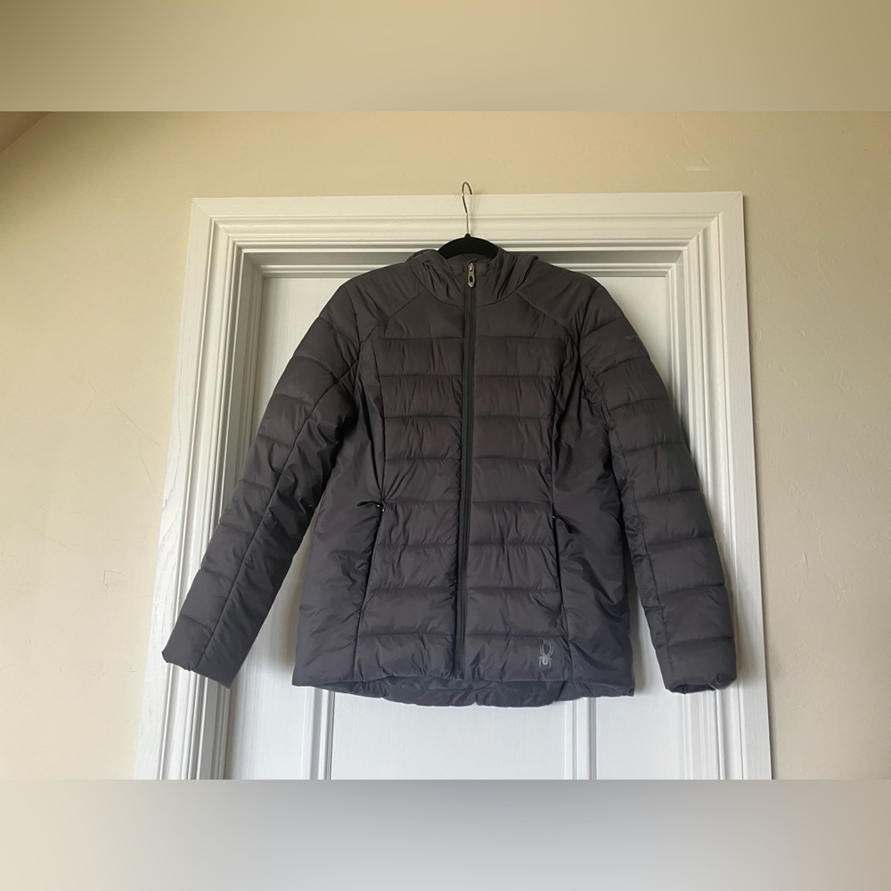 Spyder Women’s Size Medium Clara Short Quilted Puffer Winter Coat Jacket Gray